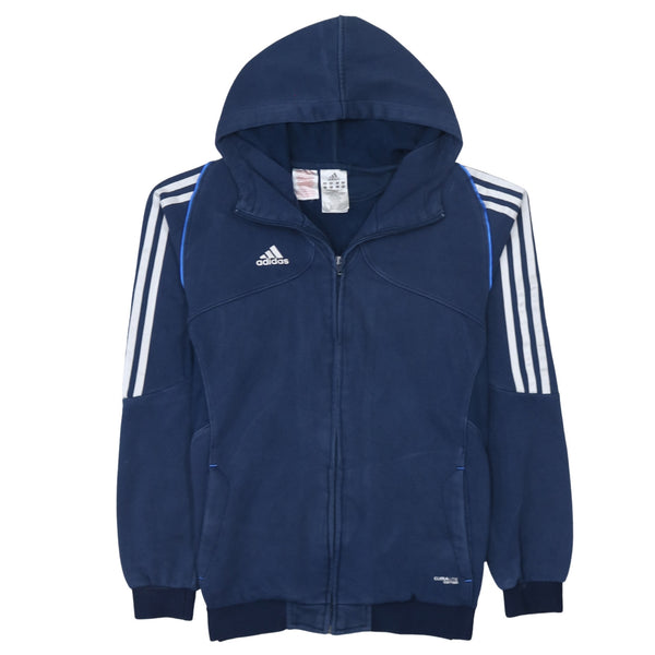 Adidas 90's Striped Sleeve Full Zip Up Hoodie XLarge Navy Blue