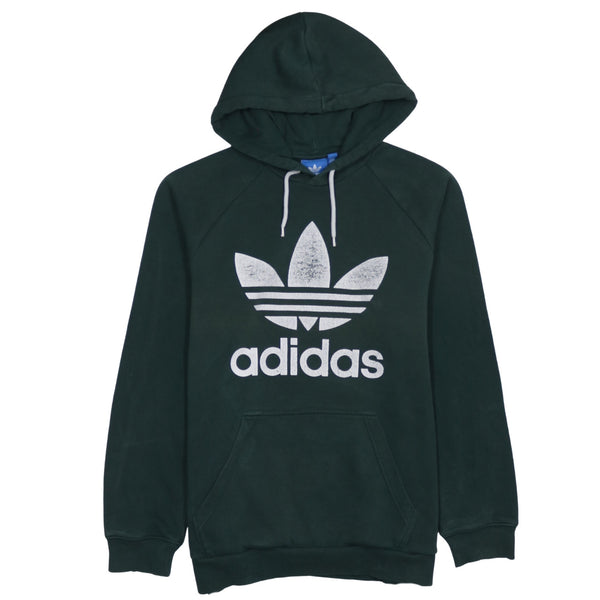 Adidas 90's Spellout Pullover Hoodie Medium Green