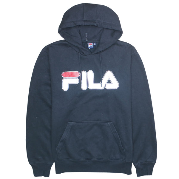 Vintage Fila 90's Black Spellout Pullover Hoodie XXLarge 2XL
