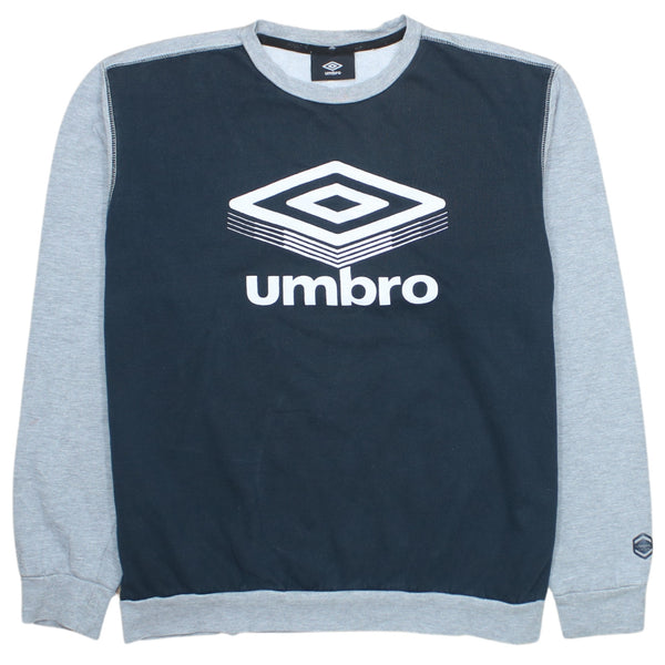 Vintage Umbro 90's Spellout Crew Neck Sweatshirt Men's Large Black