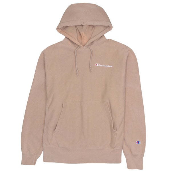 Champion 90's Drawstring Pockets Pullover Hoodie Medium Brown