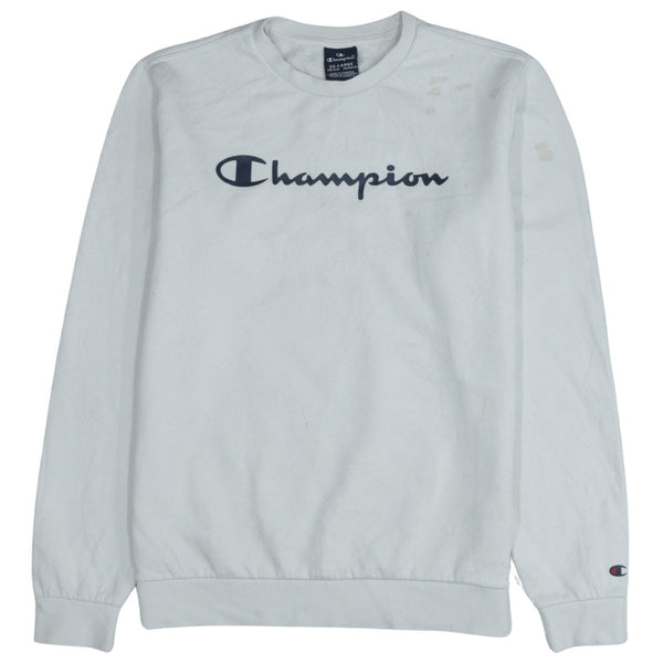 Vintage Champion Spellout 90's Crew Neck Sweatshirt 2XL White