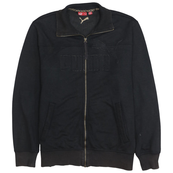 Puma 90's Spellout Full Zip Up Sweatshirt Large Black