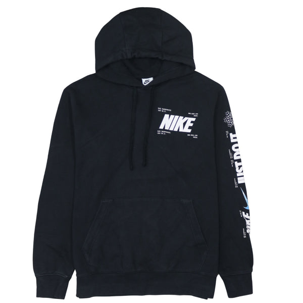 Nike 90's Black Drawstring Pockets Pullover Hoodie Large