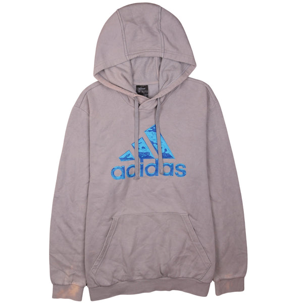 Adidas Vintage 90's Grey Spellout Pullover Hoodie Large Men's
