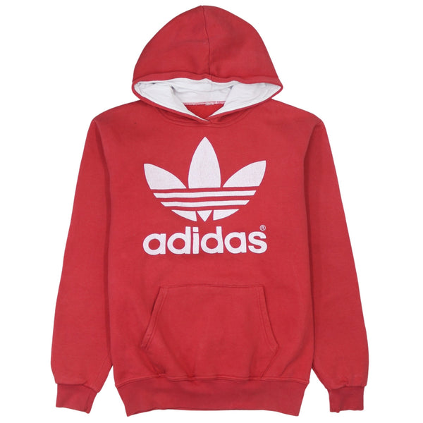Adidas 90's Red Spellout Pullover Hoodie - Men's Medium