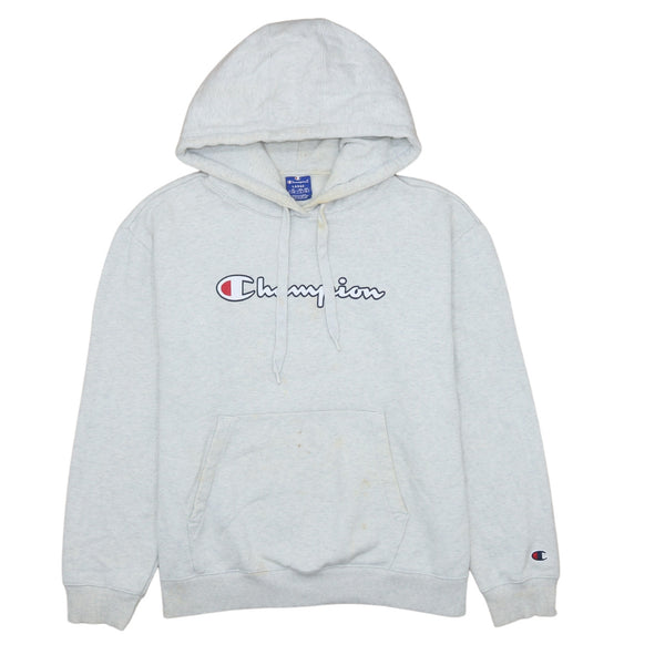 Champion 90's Retro Spellout Hoodie Large Grey Pullover Men’s Trend