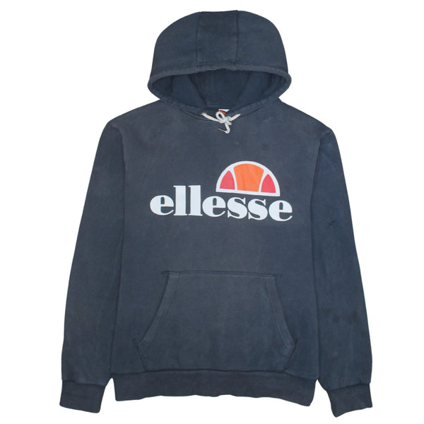 Ellesse 90's Spellout Pullover Hoodie XLarge Navy Blue