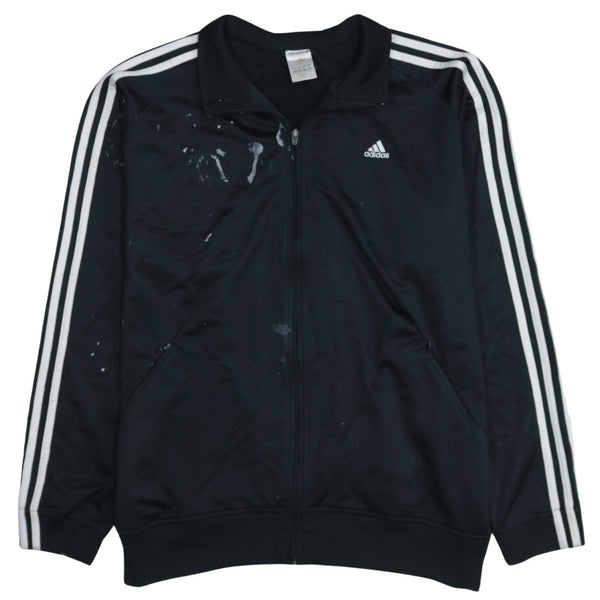 Adidas Vintage 90's Black Striped Sleeve Full Zip Sweatshirt Mens Large