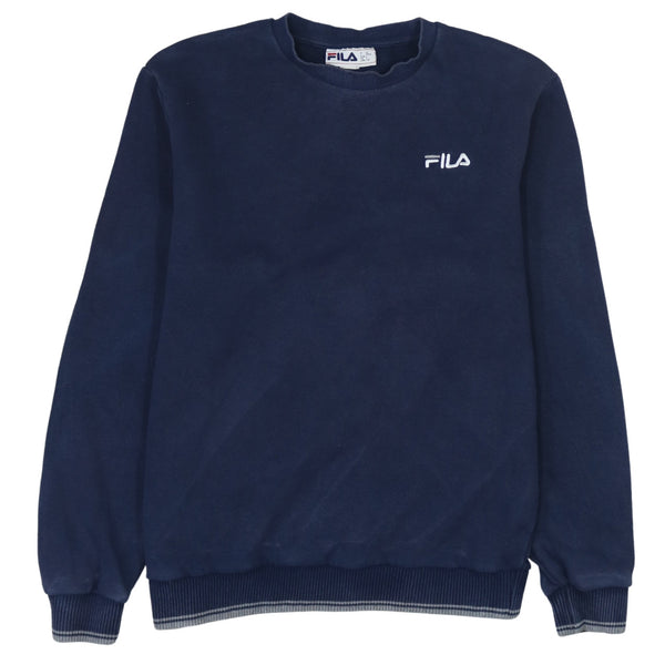 Fila 90's Vintage Navy Blue Lightweight Crew Neck Sweatshirt, Men's Large