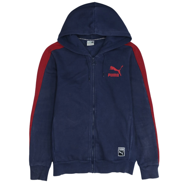 Puma 90s Vintage Full Zip Hoodie Navy Blue Small