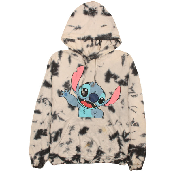 90s Disney Lilo & Stitch White Tie Dye Hoodie XLarge Men's Vintage