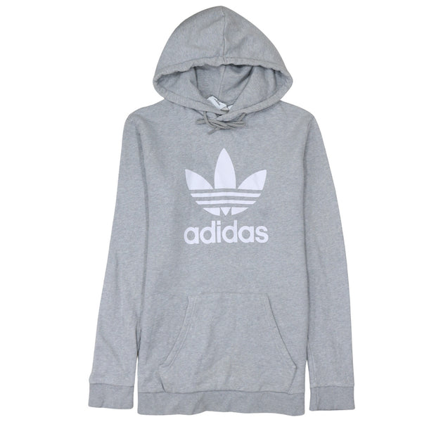 Adidas 90's Spellout Pullover Hoodie Large Grey