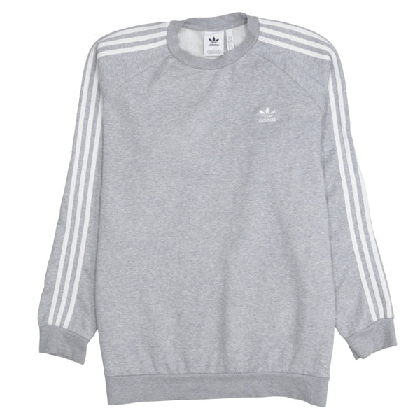 Adidas 90's Striped Sleeve Crew Neck Sweatshirt XLarge Grey