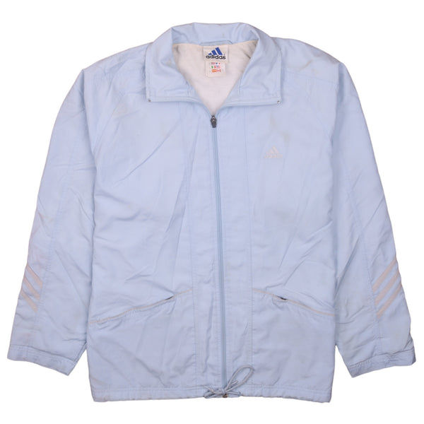 Adidas 90s Blue Lightweight Windbreaker Jacket Large Zip-Up