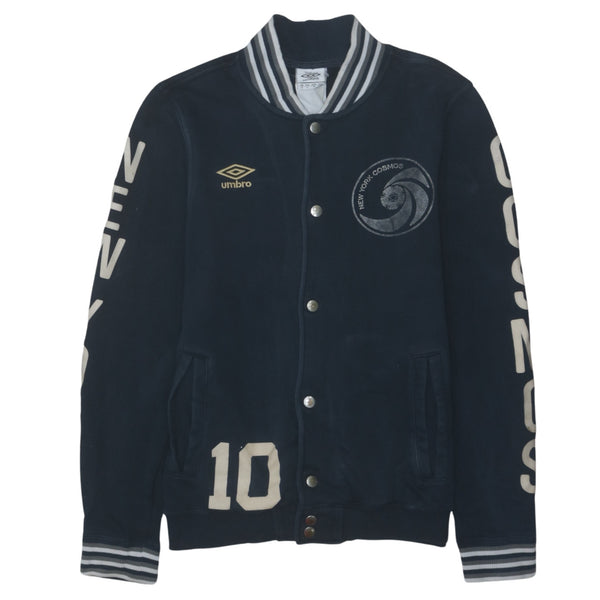 Vintage 90's Umbro Striped Cuff Black Varsity Jacket - Men's Small