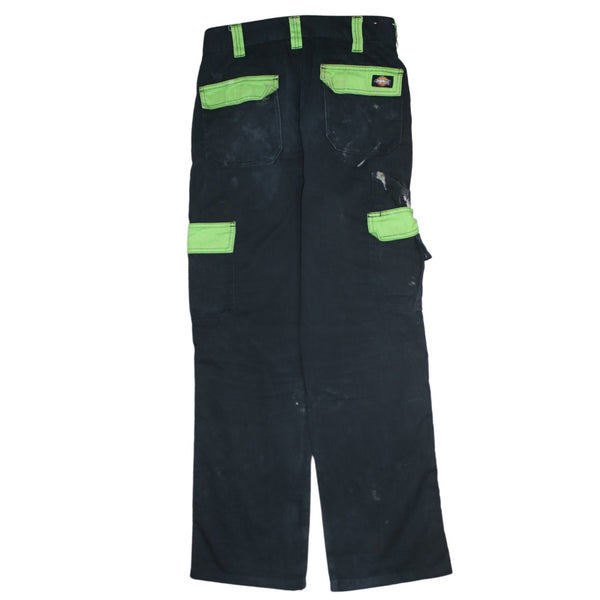 Dickies 90's Flat Front Straight Leg Baggy Jeans / Pants 32 Black