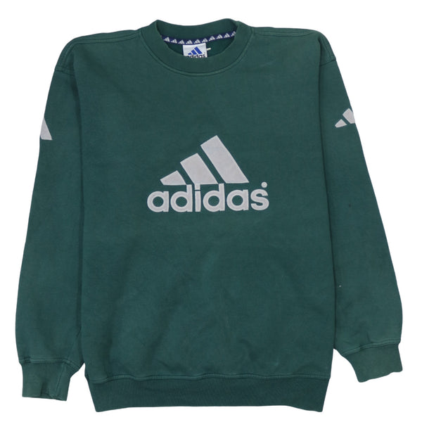Adidas 90's Green Spellout Crew Neck Sweatshirt Men's Medium
