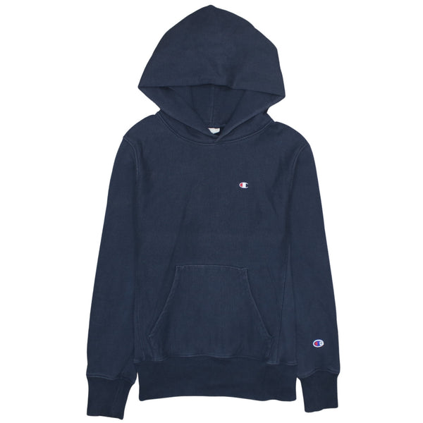 Champion 90's Lightweight Pullover Hoodie Small Navy Blue