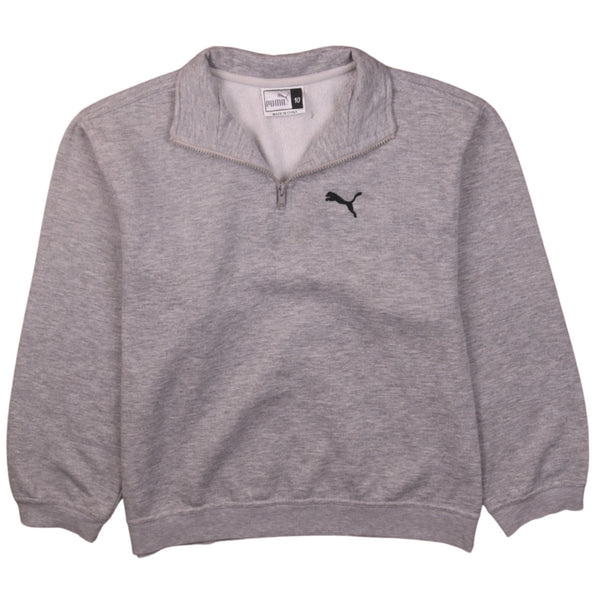 Puma 90's Heavyweight Grey Quarter Zip Sweatshirt Large - Retro Vibe