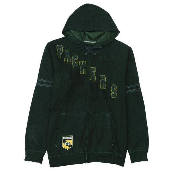 NFL 90's Packers Full Zip Up Hoodie Large Green