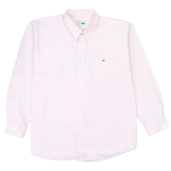 Vintage Lacoste 90s Pink Long Sleeve Button Up Shirt XL