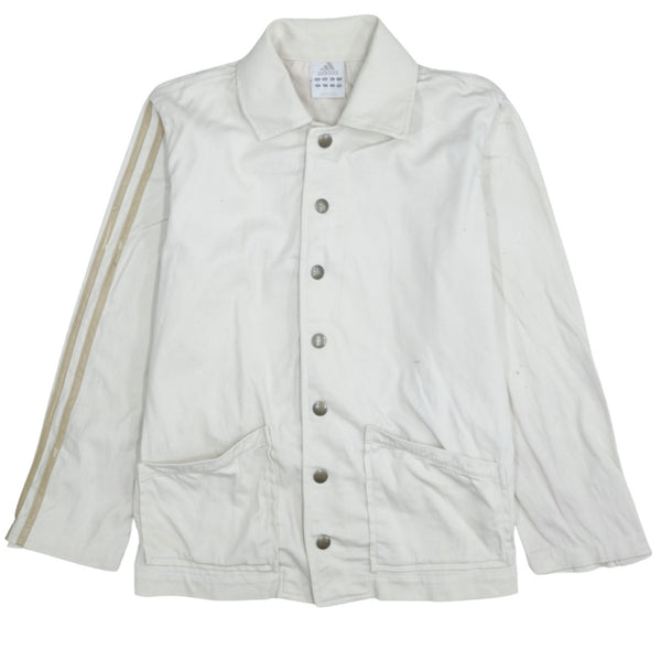 Adidas 90's Lightweight Button Up Windbreaker Small Beige Cream