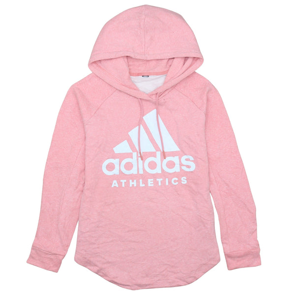 Adidas 90's Vintage Pink Spellout Medium Hoodie Cotton Pullover