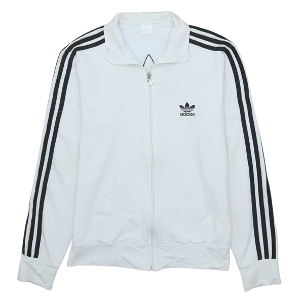 Adidas 90's Striped Sleeve Full Zip Up Sweatshirt Medium White