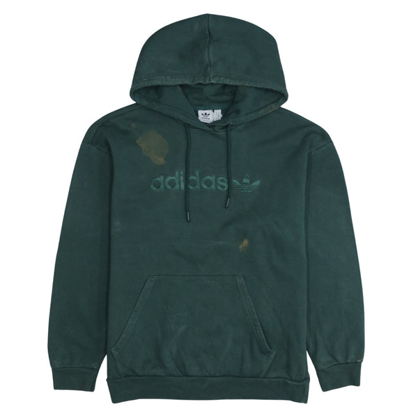Adidas 90's Green Spellout Pullover Hoodie - Small Size