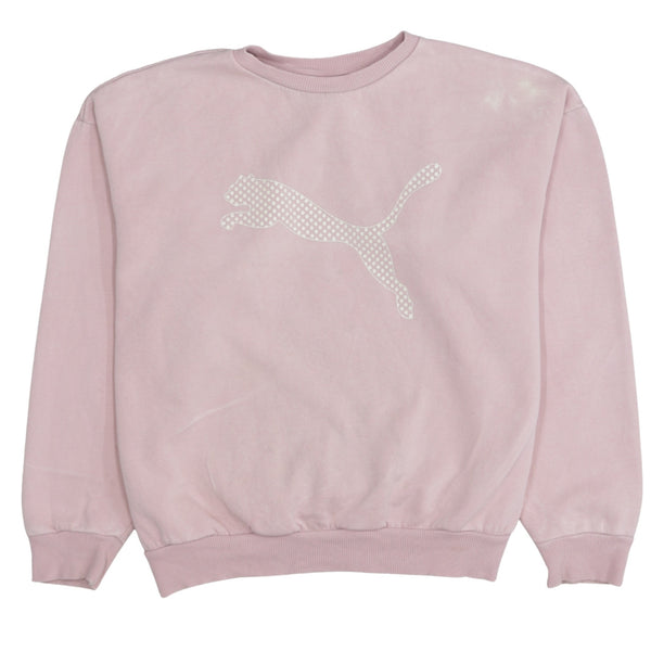 Puma 90's Spellout Crew Neck Sweatshirt Large Pink