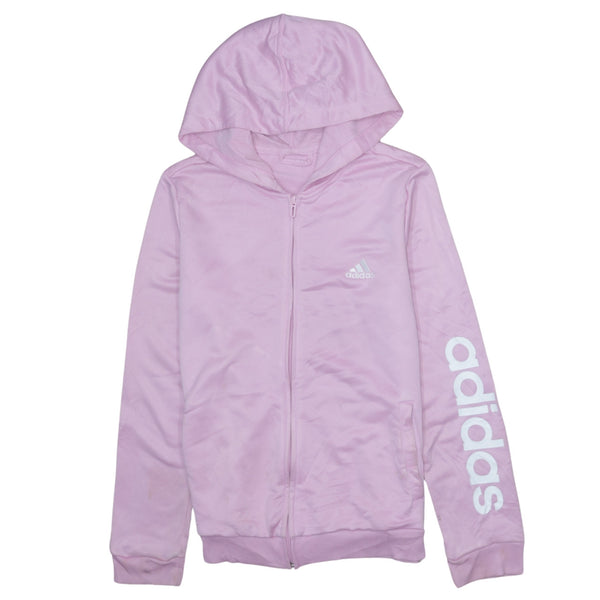 Adidas 90's Vintage Pink Sportswear Large Full Zip Hoodie Cotton