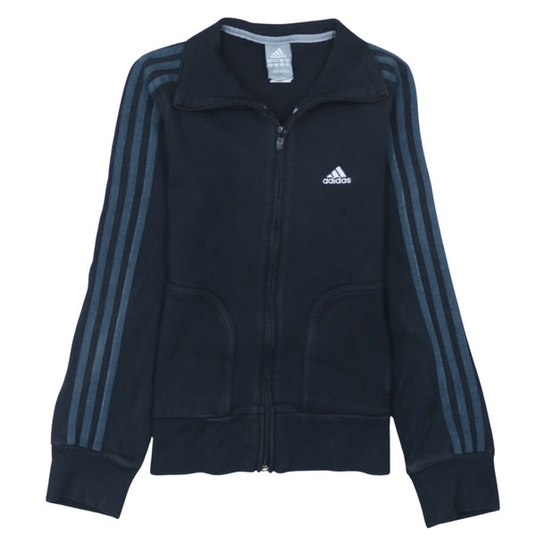 Adidas 90's Striped Sleeve Full Zip Up Sweatshirt XSmall  Black