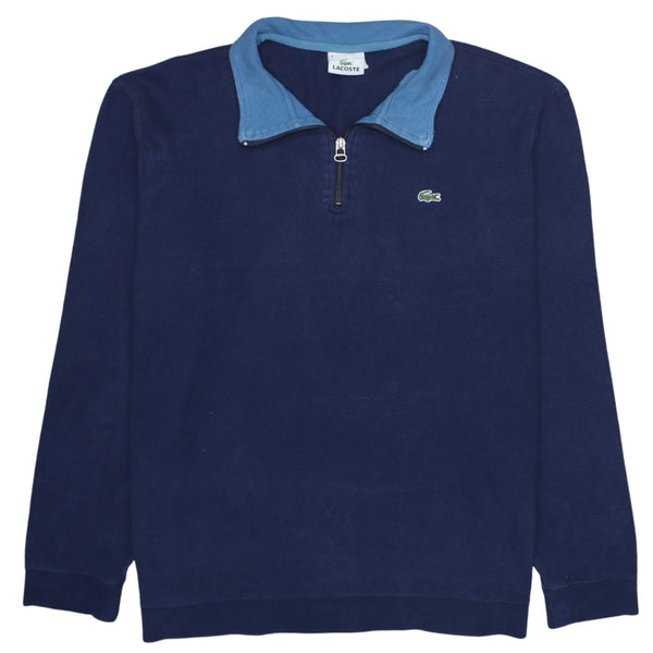 Lacoste 90's Lightweight Quarter Zip Sweatshirt XLarge  Navy Blue