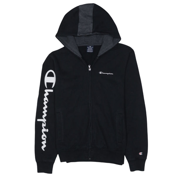 Champion 90's Sportswear Full Zip Up Hoodie Medium Black