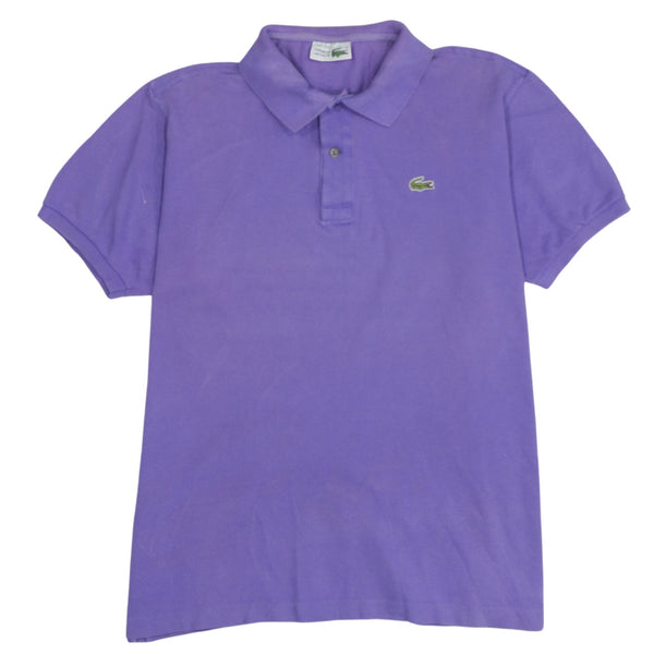 Lacoste 90's Short Sleeves Quarter Button Polo Shirt Large  Purple