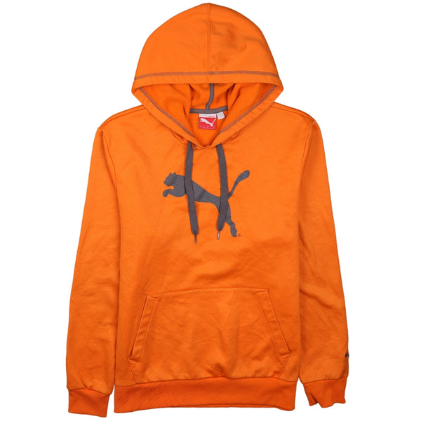 Puma 90's Vintage Orange Spellout Pullover Hoodie Women's Large