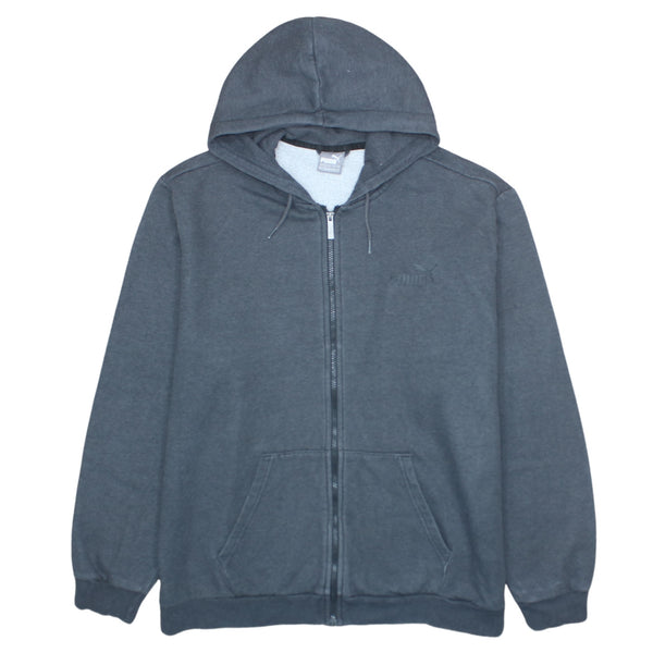 Puma Vintage 90's Grey XXL Men's Hoodie Full Zip Drawstring Pockets