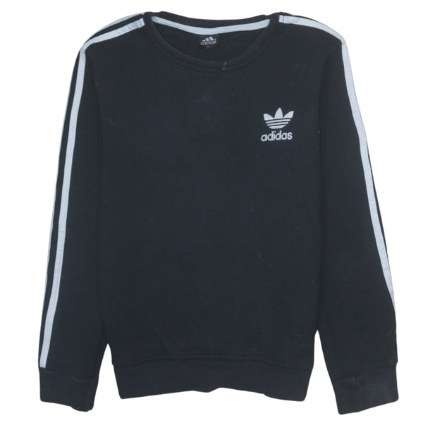 Adidas Vintage 90's Black Striped Sleeve Crew Neck Sweatshirt Men's Large