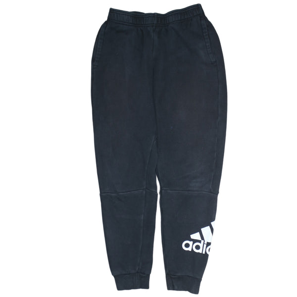 Adidas 90's Black Elasticated Waistband Drawstring Joggers - Women's Large