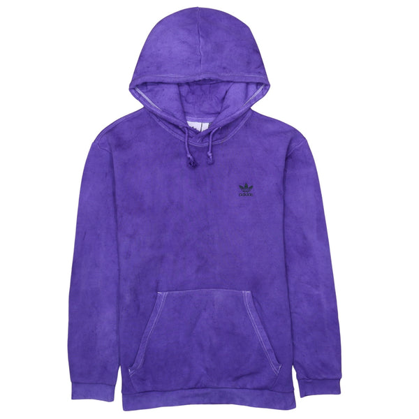 Adidas 90's Drawstring Pockets Pullover Hoodie Large Purple
