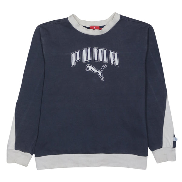 Puma 90's Spellout Crew Neck Sweatshirt XSmall Navy Blue
