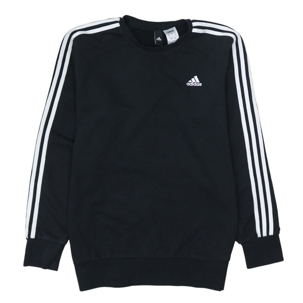 Adidas 90's Striped Sleeve Crew Neck Sweatshirt Large Black