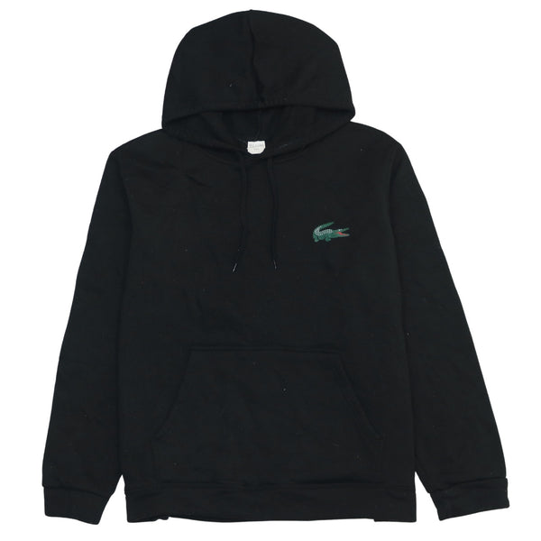 Lacoste 90's Vintage Black XXXLarge (3XL) Pullover Hoodie with Drawstring Pockets