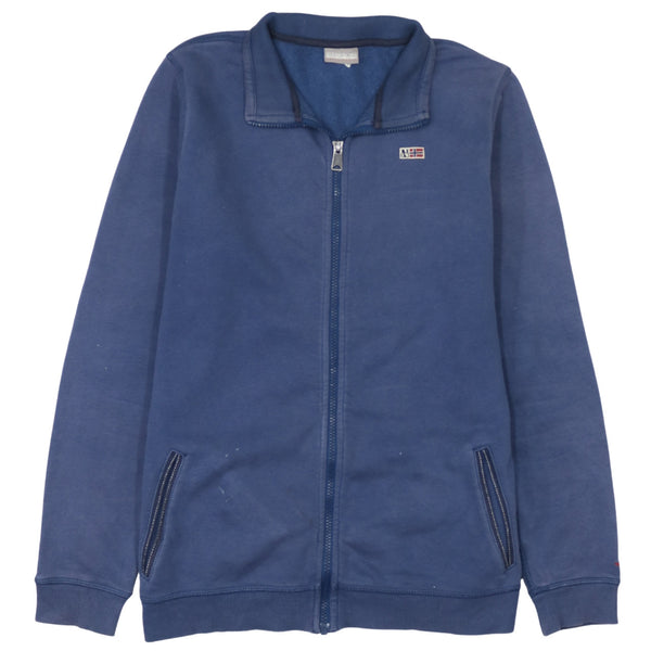 Napapijri 90's Lightweight Full Zip Up Sweatshirt Small  Navy Blue