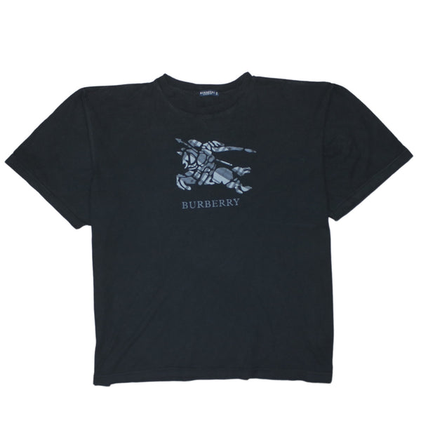 Burberry 90's Spellout Short Sleeves T Shirt XXLarge (2XL) Black