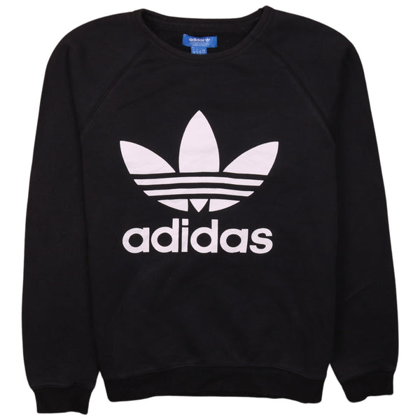 Adidas 90s Vintage Black Spellout Crew Neck Sweatshirt Men's S