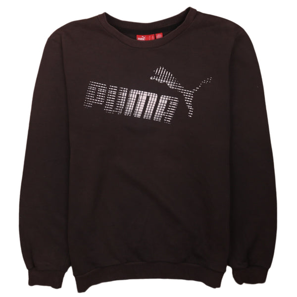 Puma 90's Brown Spellout Crew Neck Sweatshirt Women's XLarge Vintage