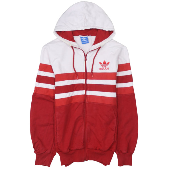 Adidas 90's Lightweight Full Zip Up Hoodie Medium Red