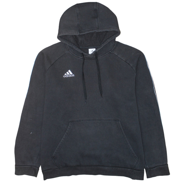 Adidas 90's Drawstring Pockets Pullover Hoodie XLarge Black